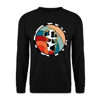 Westliche Kuhkaktus - Unisex Pullover - Schwarz - Vorne - Alina (178cm) & Michal (187cm)