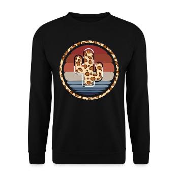 Westliche Kuhkaktus - Unisex Pullover - Schwarz - Vorne - Alina (178cm) & Michal (187cm)