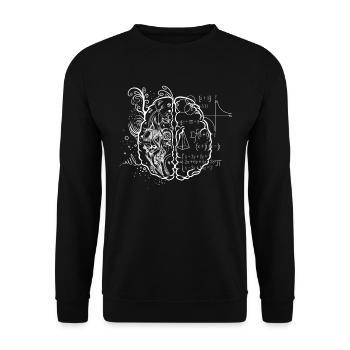 Art teacher brain, math teacher - Unisex Sweatshirt - black - Front - Alina (178cm) & Michal (187cm)