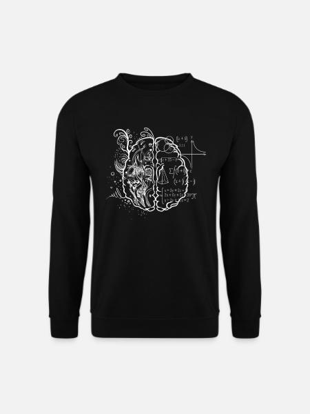 Kunstlehrer Gehirn, Mathelehrer - Unisex Pullover - Schwarz