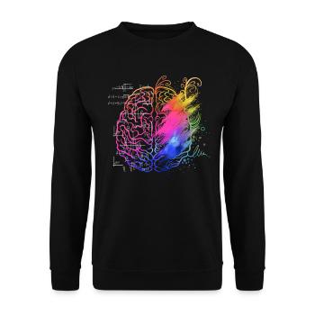 Art teacher brain, math teacher - Unisex Sweatshirt - black - Front - Alina (178cm) & Michal (187cm)
