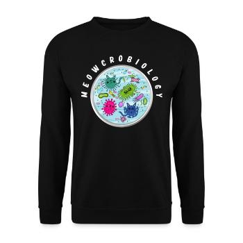 Meowcrobiology, Microbiology Cats - Unisex Sweatshirt - black - Front - Alina (178cm) & Michal (187cm)