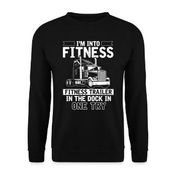 LKW -Fahrer, Trucker, Fahrwagen Fahren - Unisex Pullover - Schwarz - Vorne - Alina (178cm) & Michal (187cm)