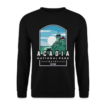 Acadia National Park - Unisex Sweatshirt - black - Front - Alina (178cm) & Michal (187cm)