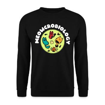 Meowcrobiology, Microbiology Cats - Unisex Sweatshirt - black - Front - Alina (178cm) & Michal (187cm)