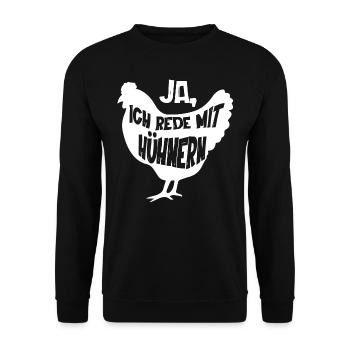 Hühnerbauer, Landwirtschaft, Hühnerfarm - Unisex Pullover - Schwarz - Vorne - Alina (178cm) & Michal (187cm)