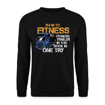 LKW -Fahrer, Trucker, Fahrwagen Fahren - Unisex Pullover - Schwarz - Vorne - Alina (178cm) & Michal (187cm)