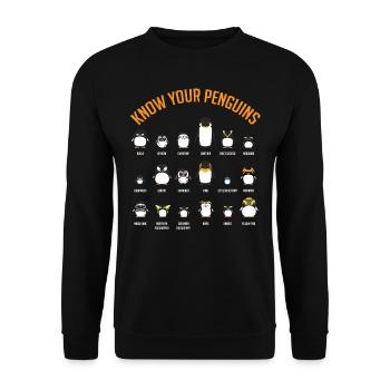 Pingouins, Pingouins, Amateurs de Pingouins - Sweat-shirt Unisexe - noir - Devant - Alina (178cm) & Michal (187cm)