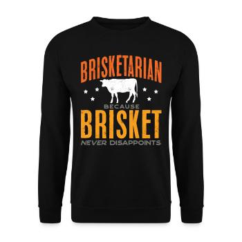 Brisketarian, Brisket, Smoked meat, BBQ - Unisex Sweatshirt - black - Front - Alina (178cm) & Michal (187cm)
