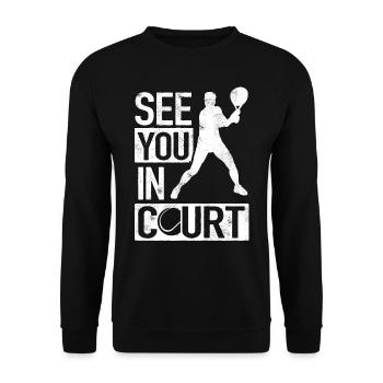 Joueur de tennis, Tennis, Tennis - Sweat-shirt Unisexe - noir - Devant - Alina (178cm) & Michal (187cm)