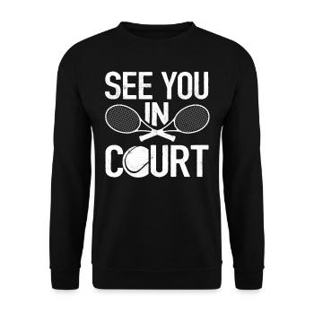 Joueur de tennis, Tennis, Tennis - Sweat-shirt Unisexe - noir - Devant - Alina (178cm) & Michal (187cm)