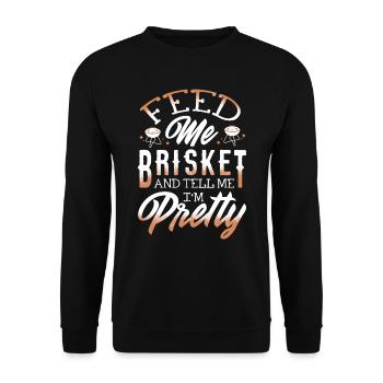 Brisketliebhaber, Briskets, BBQ - Unisex Sweatshirt - black - Front - Alina (178cm) & Michal (187cm)
