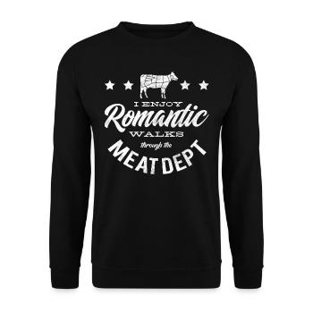 Fleischliebhaber, Fleisch, Schweinefleisch, BBQ - Unisex Pullover - Schwarz - Vorne - Alina (178cm) & Michal (187cm)