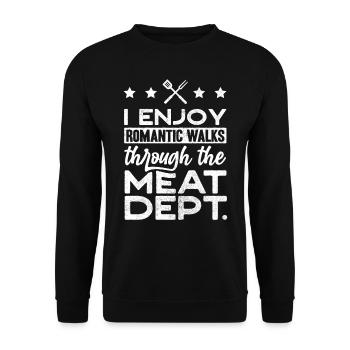 Fleischliebhaber, Fleisch, Schweinefleisch, BBQ - Unisex Pullover - Schwarz - Vorne - Alina (178cm) & Michal (187cm)