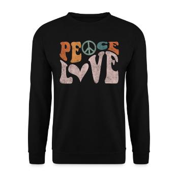 Friedensliebe, Frieden - Unisex Pullover - Schwarz - Vorne - Alina (178cm) & Michal (187cm)