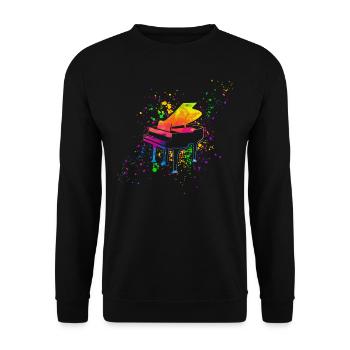 Piano, Pianiste - Sweat-shirt Unisexe - noir - Devant - Alina (178cm) & Michal (187cm)