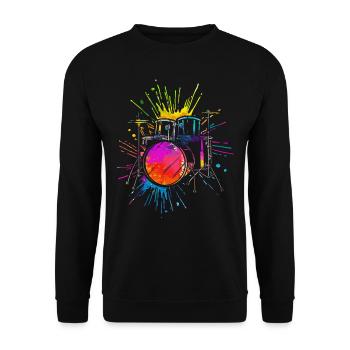 Schlagzeug, Schlagzeuger - Unisex Pullover - Schwarz - Vorne - Alina (178cm) & Michal (187cm)