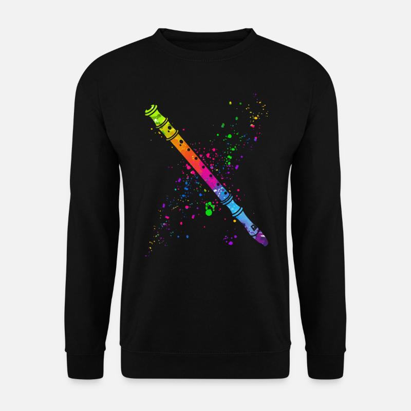 Flûte, Jouer de la flûte, - Sweat-shirt Unisexe - noir