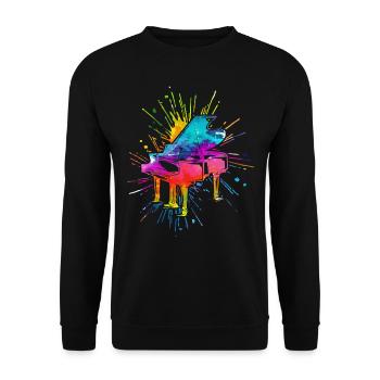 Piano, Pianiste - Sweat-shirt Unisexe - noir - Devant - Alina (178cm) & Michal (187cm)