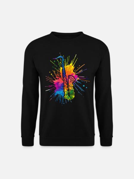 Saxofon, SAXofonist - Unisex Pullover - Schwarz