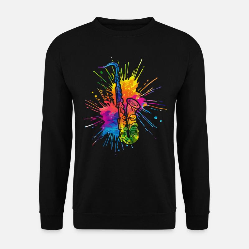 Saxofon, SAXofonist - Unisex Pullover - Schwarz
