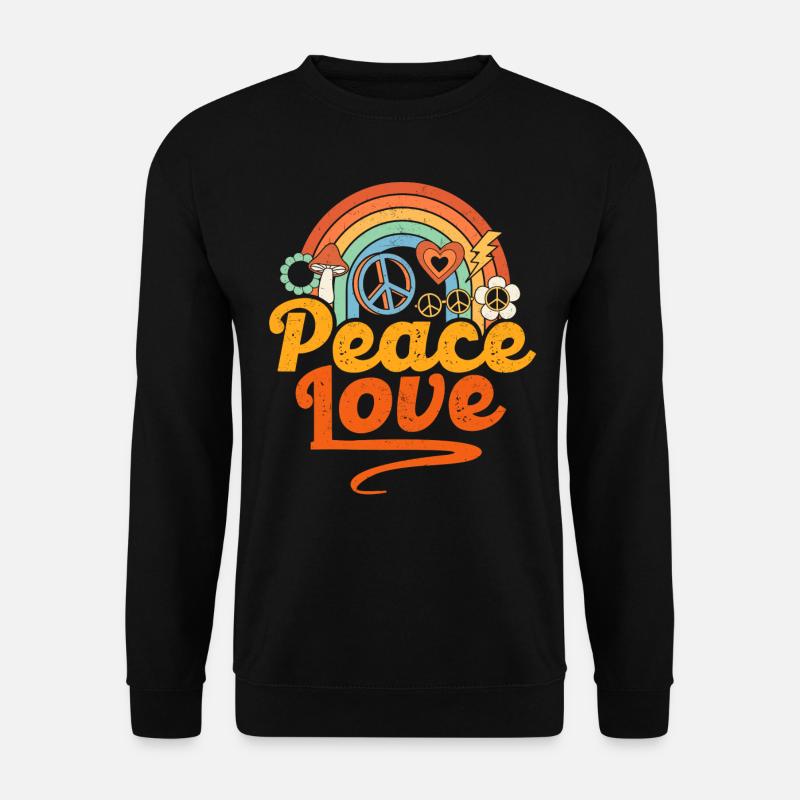 Peace Love Hippie - Unisex Sweatshirt - black