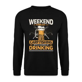 Pêche à la carpe et consommation d’alcool. - Sweat-shirt Unisexe - noir - Devant - Alina (178cm) & Michal (187cm)