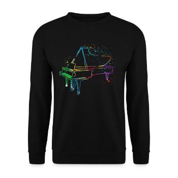 Piano, Pianiste - Sweat-shirt Unisexe - noir - Devant - Alina (178cm) & Michal (187cm)