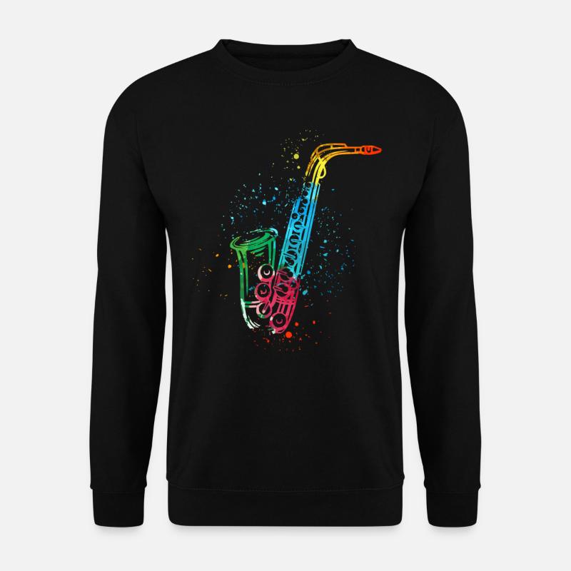Saxofon, SAXofonist - Unisex Pullover - Schwarz