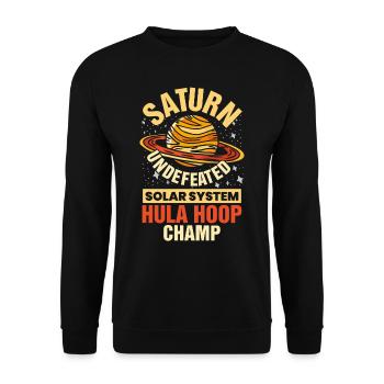 Saturn Planet, Planeten, Universum - Unisex Pullover - Schwarz - Vorne - Alina (178cm) & Michal (187cm)