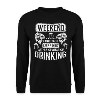 Karpfen Angeln Und Trinken. - Unisex Pullover - Schwarz - Vorne - Alina (178cm) & Michal (187cm)