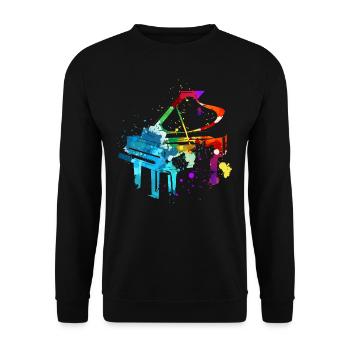 Piano, Pianiste - Sweat-shirt Unisexe - noir - Devant - Alina (178cm) & Michal (187cm)