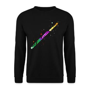 Flûte, Jouer de la flûte, - Sweat-shirt Unisexe - noir - Devant - Alina (178cm) & Michal (187cm)