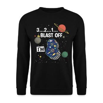 Blast Off Ich Bin 8 Jahre Alt, 8. Geburtstag - Unisex Pullover - Schwarz - Vorne - Alina (178cm) & Michal (187cm)