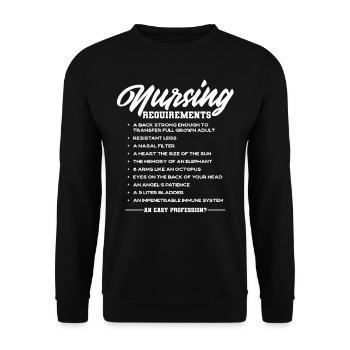 Krankenschwester, Krankenpflege - Unisex Pullover - Schwarz - Vorne - Alina (178cm) & Michal (187cm)