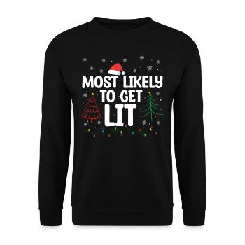 Citation de Noël, Citation de Noël drôle - Sweat-shirt Unisexe - noir - Devant - Alina (178cm) & Michal (187cm)