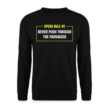 Opera singer, voice, opera - Unisex Sweatshirt - black - Front - Alina (178cm) & Michal (187cm)
