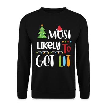 Citation de Noël, Citation de Noël drôle - Sweat-shirt Unisexe - noir - Devant - Alina (178cm) & Michal (187cm)