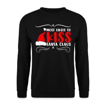 Citation de Noël, Citation de Noël drôle - Sweat-shirt Unisexe - noir - Devant - Alina (178cm) & Michal (187cm)