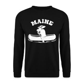 Maine, wapiti pagayeur - Sweat-shirt Unisexe - noir - Devant - Alina (178cm) & Michal (187cm)
