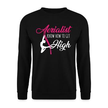Air winner. Air silk - Unisex Sweatshirt - black - Front - Alina (178cm) & Michal (187cm)