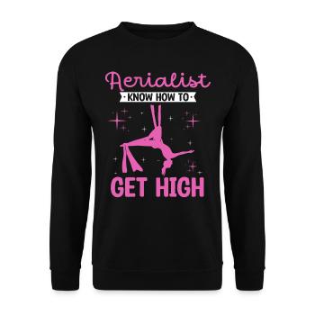Air winner. Air silk - Unisex Sweatshirt - black - Front - Alina (178cm) & Michal (187cm)