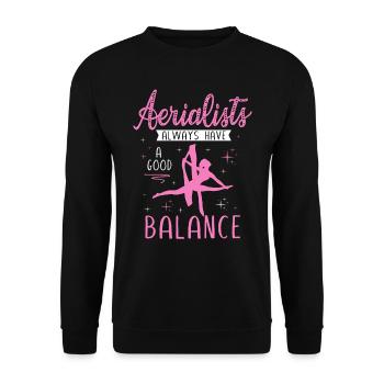 Air winner. Air silk - Unisex Sweatshirt - black - Front - Alina (178cm) & Michal (187cm)