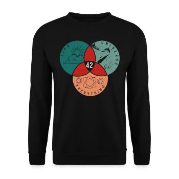42 Life Universe Everything - Unisex Sweatshirt - black - Front - Alina (178cm) & Michal (187cm)