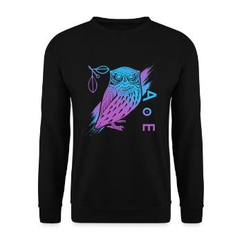 Owl of Athena, Greek mythology - Unisex Sweatshirt - black - Front - Alina (178cm) & Michal (187cm)