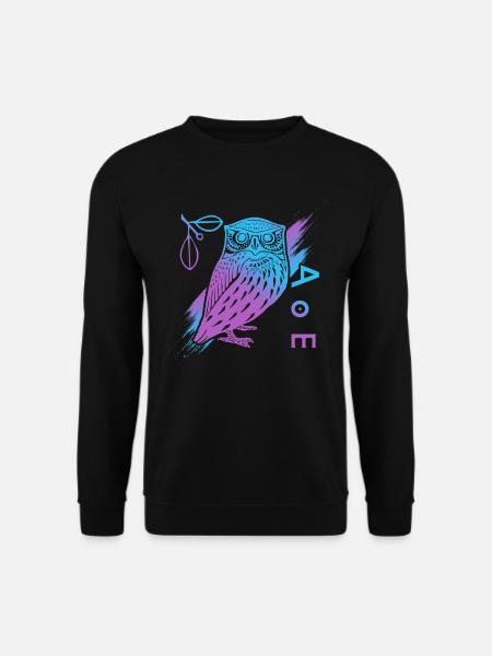 Eule Der Athene, Griechische Mythologie - Unisex Pullover - Schwarz