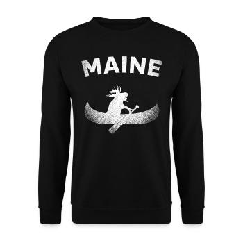Maine, wapiti pagayeur - Sweat-shirt Unisexe - noir - Devant - Alina (178cm) & Michal (187cm)