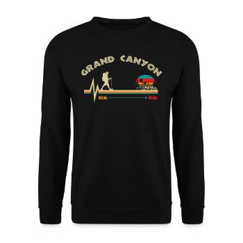 Grand Canyon, Rim An Rim Canyon, - Unisex Sweatshirt - black - Front - Alina (178cm) & Michal (187cm)