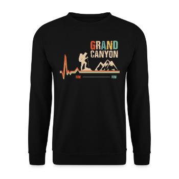 Grand Canyon, Rim An Rim Canyon, - Unisex Sweatshirt - black - Front - Alina (178cm) & Michal (187cm)