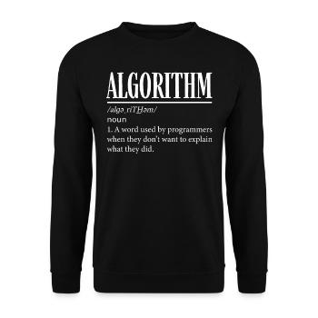 Algorithm programmer, coding, encoder - Unisex Sweatshirt - black - Front - Alina (178cm) & Michal (187cm)